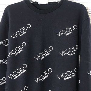 VICOLO Haute Couture Cities Activewear Sweatshirt Made in Italy. Unique Fun Top